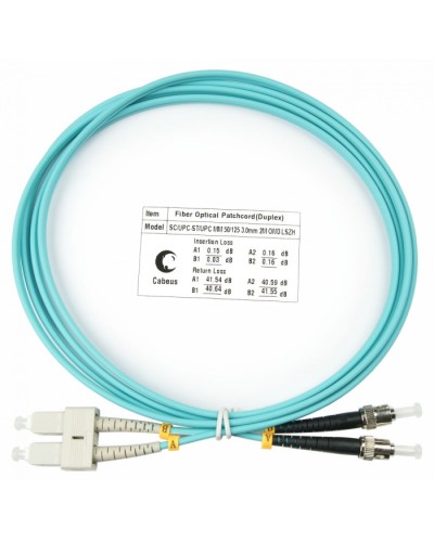 Шнур оптический duplex SC-ST 50/125 mm OM3 2м LSZH Cabeus FOP-50-SC-ST-2m во Владивостоке Патч-корды и пигтейлы Pintop.ru