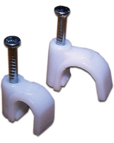 Клипса кабельная круглая, диаметр 8 мм, белая (100шт.уп) TWT TWT-CLR-08 во Владивостоке Держатели, клипсы, скобы Pintop.ru