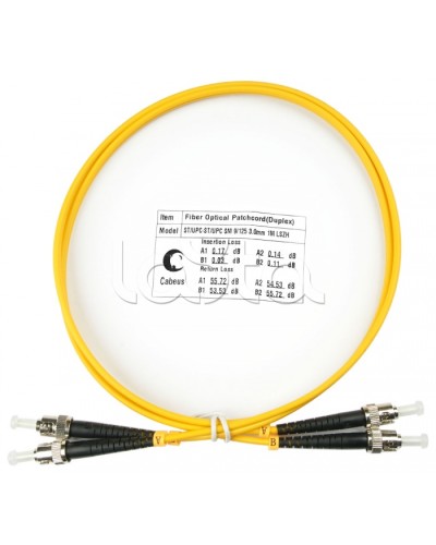 Шнур оптический duplex ST-ST 9/125 sm 1м LSZH Cabeus FOP(d)-9-ST-ST-1m во Владивостоке Патч-корды оптические Pintop.ru