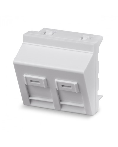 Вставка 45x45 (Mosaic) для 2 модулей формата Keystone Jack, угловая Cabeus (FP-A-45-2M) во Владивостоке Модули Keystone Pintop.ru