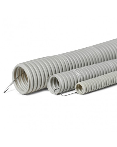 Труба гофр. тяжелая самозатух. ТГТ СЗПВХ 25 мм с зондом (50 м) ПожТехКабель 710-003 во Владивостоке Труба гофрированная Pintop.ru