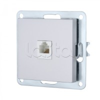 Розетка телефонная RJ-12 с накладкой (серебристый металлик) LK 80 Экопласт (845503-1)