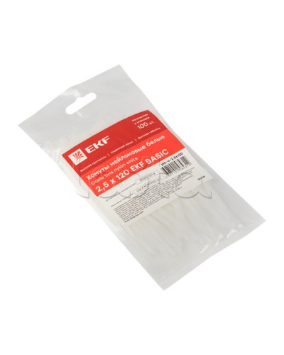 Хомут нейлоновый (2,5х120) (100шт.) EKF Basic (plc-c-2.5x120) во Владивостоке Стяжки-хомуты Pintop.ru