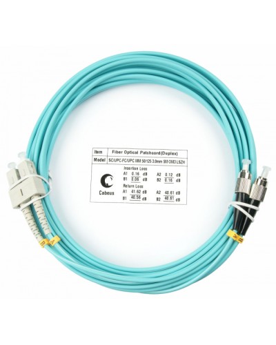 Шнур оптический duplex SC-FC 50/125 mm OM3 25м LSZH Cabeus FOP-50-SC-FC-25m во Владивостоке Патч-корды и пигтейлы Pintop.ru