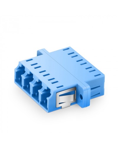 Оптический адаптер OS2, квадро LC, с фланцами, синий Eurolan (36A-S2-4L-02BU) во Владивостоке Проходные адаптеры и розетки оптические Pintop.ru