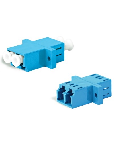 Адаптер оптический проходной LC/UPC-LC/UPC, SM, duplex, корпус пластиковый, синий, белые колпачки LC/UPC-LC/UPC Hyperline FA-P11Z-DLC/DLC-N/WH-BL во Владивостоке Проходные адаптеры и розетки оптические Pintop.ru