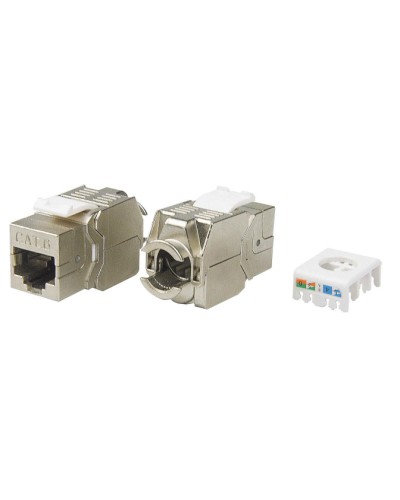 Вставка Keystone Jack RJ-45(8P8C) Hyperline KJ8-8P8C-C6-180-TLS-SH-F-WH во Владивостоке Модули Keystone Pintop.ru