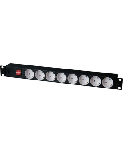 Блок розеток 1U, 8 розеток Schuko с фильтром TLK TLK-RS08MF1-BK во Владивостоке Блоки розеток Pintop.ru