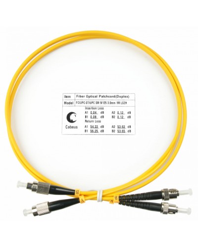 Шнур оптический duplex FC-ST 9/125 SM 1 м LSZH Cabeus FOP(d)-9-FC-ST-1M во Владивостоке Патч-корды оптические Pintop.ru