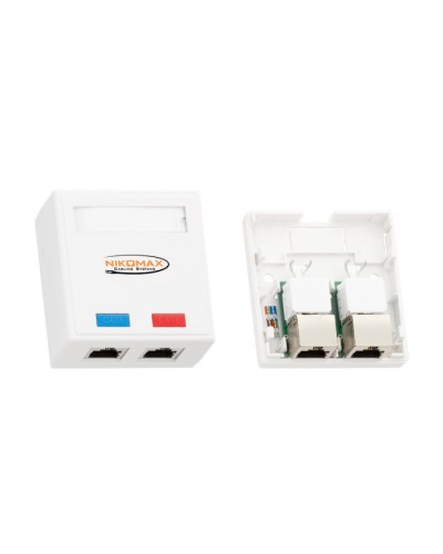 Розетка RJ45 2 порта, кат.5e белая NIKOMAX (NMC-WO2SD2-FT-ST-WT) во Владивостоке Розетки компьютерные и телефонные Pintop.ru