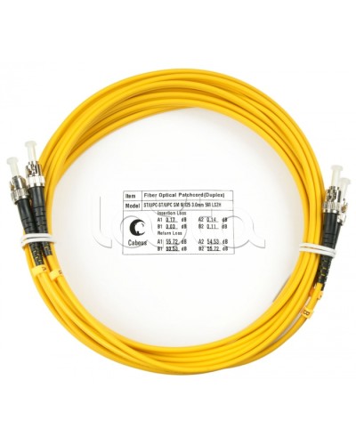 Шнур оптический duplex ST-ST 9/125 sm 5м LSZH Cabeus FOP(d)-9-ST-ST-5m во Владивостоке Патч-корды оптические Pintop.ru