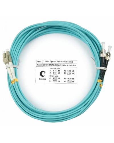 Шнур оптический duplex LC-ST 50/125 mm OM3 10м LSZH Cabeus FOP-50-LC-ST-10m во Владивостоке Патч-корды и пигтейлы Pintop.ru