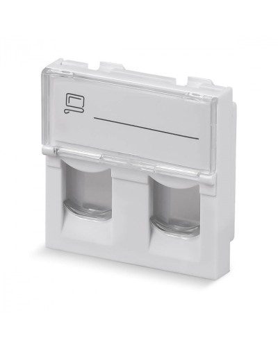 Вставка 45x45 (Mosaic) для 2 модулей формата Keystone Jack (арт.078610) Cabeus (FP-L-45-2M) во Владивостоке Модули Keystone Pintop.ru