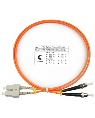 Шнур оптический duplex SC-ST 62,5/125 MM 1 м LSZH Cabeus FOP-62-SC-ST-1M во Владивостоке Патч-корды оптические Pintop.ru