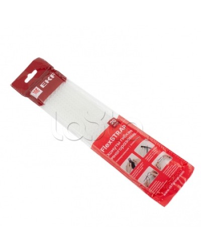 Хомут гибкий (20 шт.) белый FlexSTRAP EKF (plc-fs-wr) во Владивостоке Стяжки-хомуты Pintop.ru