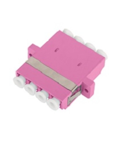 Адаптер NIKOMAX волоконно-оптический, соединительный, многомодовый, стандарта OM4, LC/UPC-LC/UPC, квадро, пластиковый, без шторки, с фланцами, маджента, уп-ка 2шт. во Владивостоке Проходные адаптеры и розетки оптические Pintop.ru