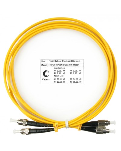 Шнур оптический duplex FC-ST 9/125 sm 2м LSZH Cabeus FOP(d)-9-FC-ST-2m во Владивостоке Патч-корды оптические Pintop.ru