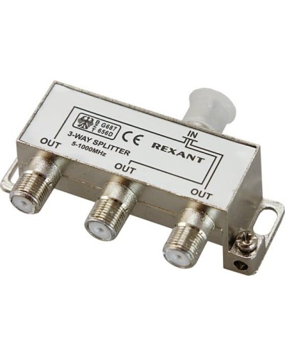 Делитель антенный, (3 TV), 5-1000 МГц REXANT 06-0041-C во Владивостоке Системы видеонаблюдения Pintop.ru