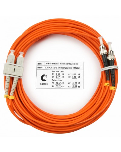 Шнур оптический duplex SC-ST 62,5/125 mm 20м LSZH Cabeus FOP-62-SC-ST-20m во Владивостоке Патч-корды оптические Pintop.ru