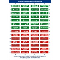 Оповещатель плоское световое табло Электротехника и Автоматика КРИСТАЛЛ-24 "Бегущий человек стрелка вправо в дверь"
