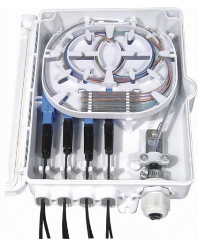 Бокс оптический настенный, 8 портов (SC, duplex LC), без пигтейлов и проходных адаптеров Hyperline FO-WBI-8A-GY во Владивостоке Кросс оптический Pintop.ru