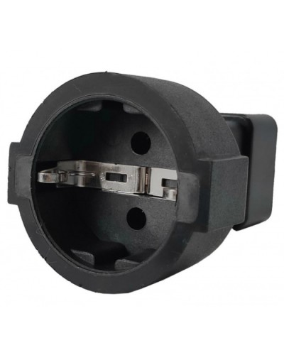 Адаптер переходной, розетка Schuko - вилка C20, 220В, 16А, черный LANMASTER (LAN-PPS/20-BK) во Владивостоке Проходные адаптеры и розетки оптические Pintop.ru