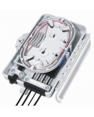 Бокс оптический настенный, 4 порта (SC, duplex LC), без пигтейлов и проходных адаптеров Hyperline FO-WBI-4A-GY во Владивостоке Кросс оптический Pintop.ru