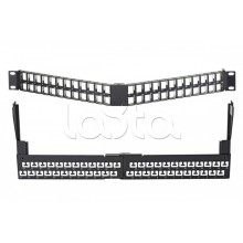 Коммутационная угловая панель 19” наборная, FTP, 1U, 48 портов, черный Eurolan (27A-00-48-01BL)