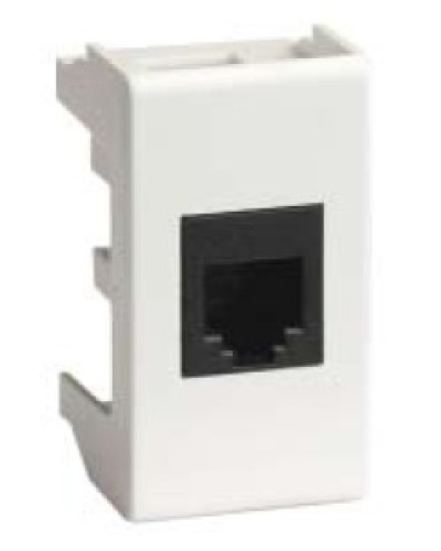Компьютерная розетка RJ-45, кат.5Е, неэкранированная 8P8C, Hyperline, Dual IDC, белый RAL 9010, DKC 45048 во Владивостоке Розетки компьютерные и телефонные Pintop.ru