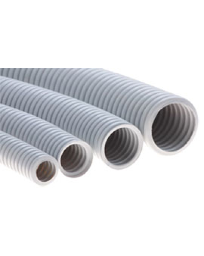 Труба ПНД гофрир. тяжелая, цвет чёрный, диам 50мм Экопласт 21050 во Владивостоке Труба гофрированная Pintop.ru