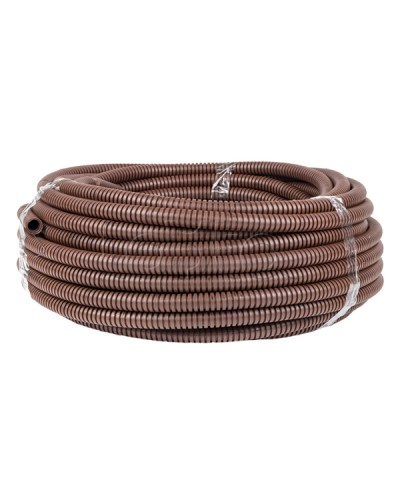 Труба гофр. ПВХ с протяжкой d16 мм (25 м) темное дерево EKF-Plast (tg-z-16d) во Владивостоке Труба гофрированная Pintop.ru