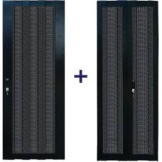 Комплект дверей 47U, 600 мм, черный, передняя - перфорированная, задняя - распашная перфорированная TWT TWT-CBB-DR47-6x-S-P1