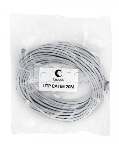Шнур коммутационный 2xRJ-45/8P8C U/UTP кат.5е (20 м) Cabeus PC-UTP-RJ45-Cat.5e-20m во Владивостоке Патчкорды (медные) Pintop.ru