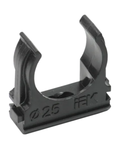 Держатель с защёлкой CF25 черный IEK (CTA10D-CF25-K02-100) во Владивостоке Держатели, клипсы, скобы Pintop.ru