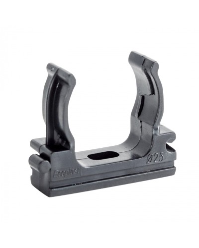 CF25G Держатель (клипса), без галогена, для труб D25мм, цвет чёрный (10шт) Экопласт (41725-10HF-BL) во Владивостоке Держатели, клипсы, скобы Pintop.ru