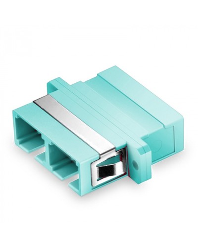 Оптический адаптер, OM3, дуплекс SC, с фланцами, бирюзовый Eurolan (36A-30-2S-02AQ) во Владивостоке Проходные адаптеры и розетки оптические Pintop.ru