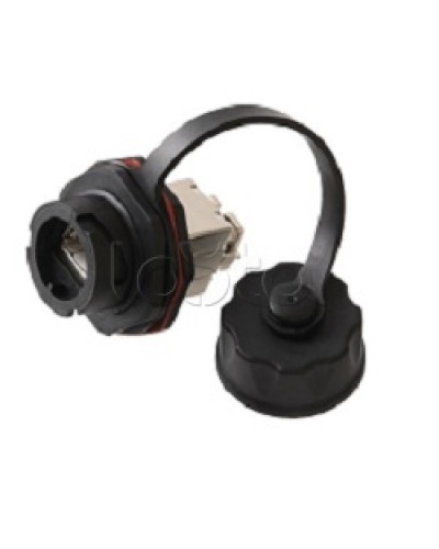 Индустриальный модуль-вставка NIKOMAX, Кат.6a (Класс Ea), 500МГц, RJ45/8P8C, 110/KRONE, T568A/B, экранированный, IP67, с защитной крышкой, черный NIKOMAX (NMC-KJSA2-IS-BK) во Владивостоке Модули Keystone Pintop.ru