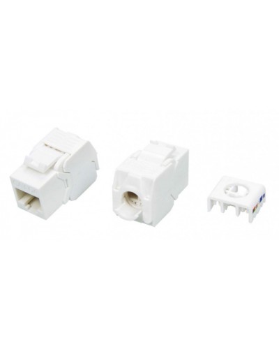 Вставка Keystone Jack RJ-45(8P8C) Hyperline KJ8-8P8C-C6A-180-TLS-WH во Владивостоке Модули Keystone Pintop.ru