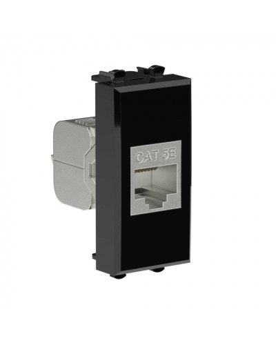 Avanti Компьютерная розетка RJ-45 без шторки модульная, кат.5е экран., Черный квадрат 1модуль DKC (4402761) во Владивостоке Коннекторы Pintop.ru