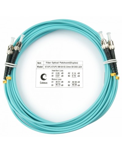 Шнур оптический duplex ST-ST 50/125 mm OM3 10м LSZH Cabeus FOP-50-ST-ST-10m во Владивостоке Патч-корды и пигтейлы Pintop.ru