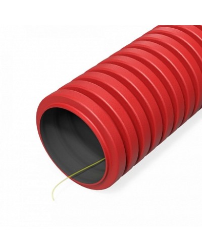 Труба гофрированная двустенная ПНД гибкая тип 450 (SN29) с/з красная d40 мм (100м/уп) Промрукав (PR15.0252) во Владивостоке Труба гофрированная Pintop.ru