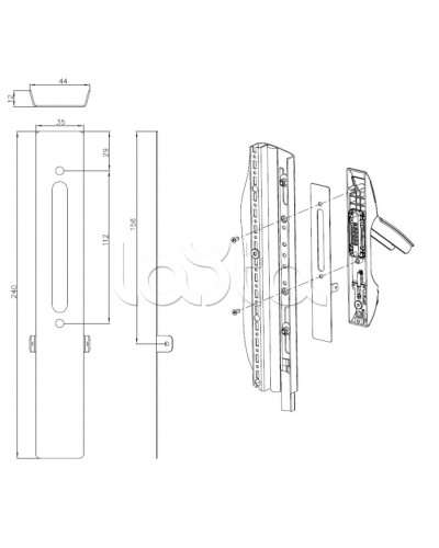 Накладка под опломбировку замка Elbox EMS-LP во Владивостоке Аксессуары для стоек и шкафов Pintop.ru