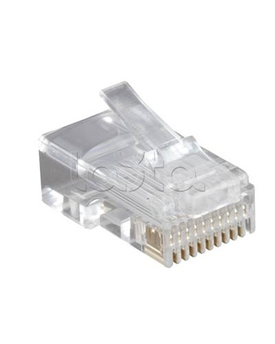Разъем RJ-50(10P10C), универсальный (для одножильного и многожильного кабеля), для круглого кабеля, напыление 6µ/ 6 микродюймов (10шт) Hyperline PLUG-10P10C-U-06 во Владивостоке Коннекторы и разъемы Pintop.ru