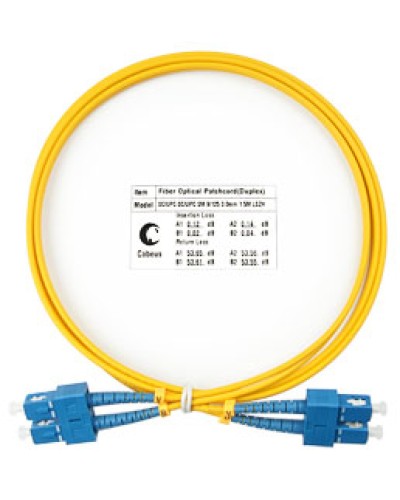 Патч-корд волоконно-оптический SM 9/125 duplex SC/SC LSZH (1,5 м) Cabeus FOP(d)-9-SC-SC-1,5M во Владивостоке Патч-корды оптические Pintop.ru