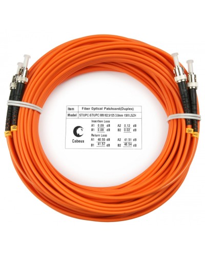 Шнур оптический duplex ST-ST 62,5/125 mm 25м LSZH Cabeus FOP-62-ST-ST-25m во Владивостоке Патч-корды оптические Pintop.ru