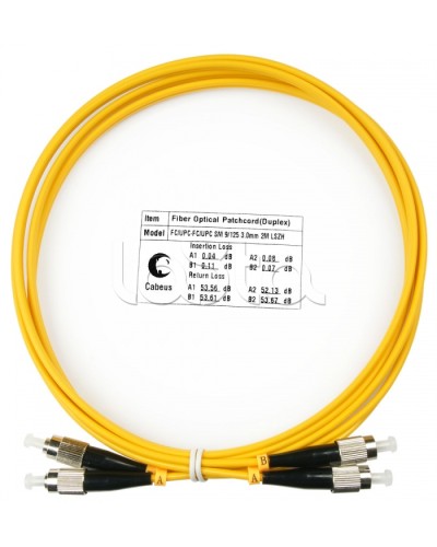 Шнур оптический duplex FC-FC 9/125 sm 2м LSZH Cabeus FOP(d)-9-FC-FC-2m во Владивостоке Патч-корды оптические Pintop.ru