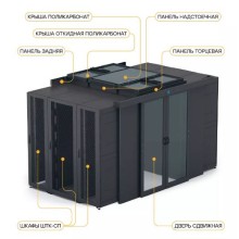 Панель торцевая 100 мм двухрядного прохода 1200 - 1500 мм для ЦОД-СП металл ЦМО ЦОД-СП-ПТ2-100.1500-9005