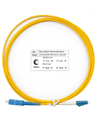 Шнур оптический simplex LC-SC 9/125 SM 2 м LSZH Cabeus FOP(s)-9-LC-SC-2M во Владивостоке Патч-корды оптические Pintop.ru