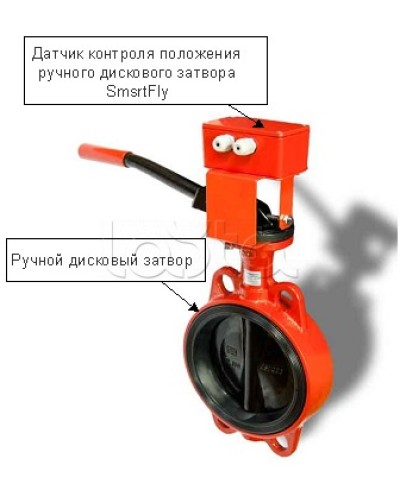 Датчик ручного дискового затвора с интерфейсом С300 Плазма-Т SmartFly-С300 во Владивостоке Устройства контроля положения дисковых затворов Pintop.ru