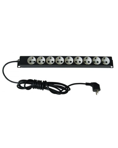 Блок силовых розеток 19 со шнуром (2 м.) без выключателя, 9 розеток ЦМО БР-9П-Ш-9005 во Владивостоке Блоки розеток Pintop.ru